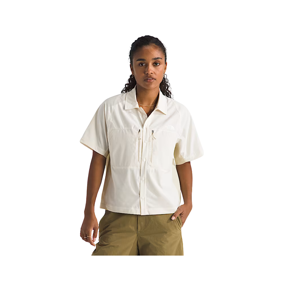 NORTH FACE WOMENS LIGHTRANGE S/S SHIRT WHITE DUNE