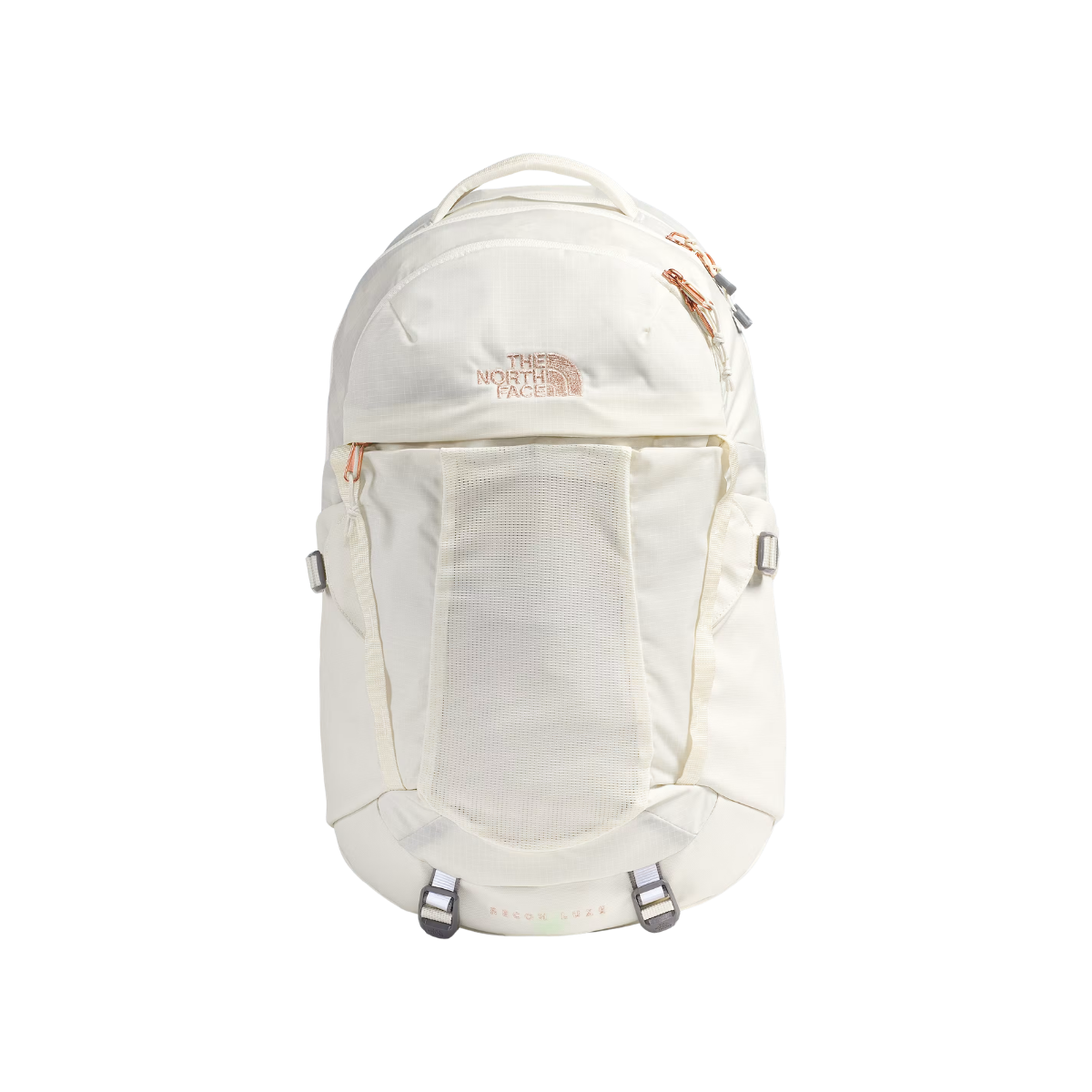 NORTH FACE WOMENS RECON LUXE BACKPACK WHITE DUNE BURNT CORAL METALLIC