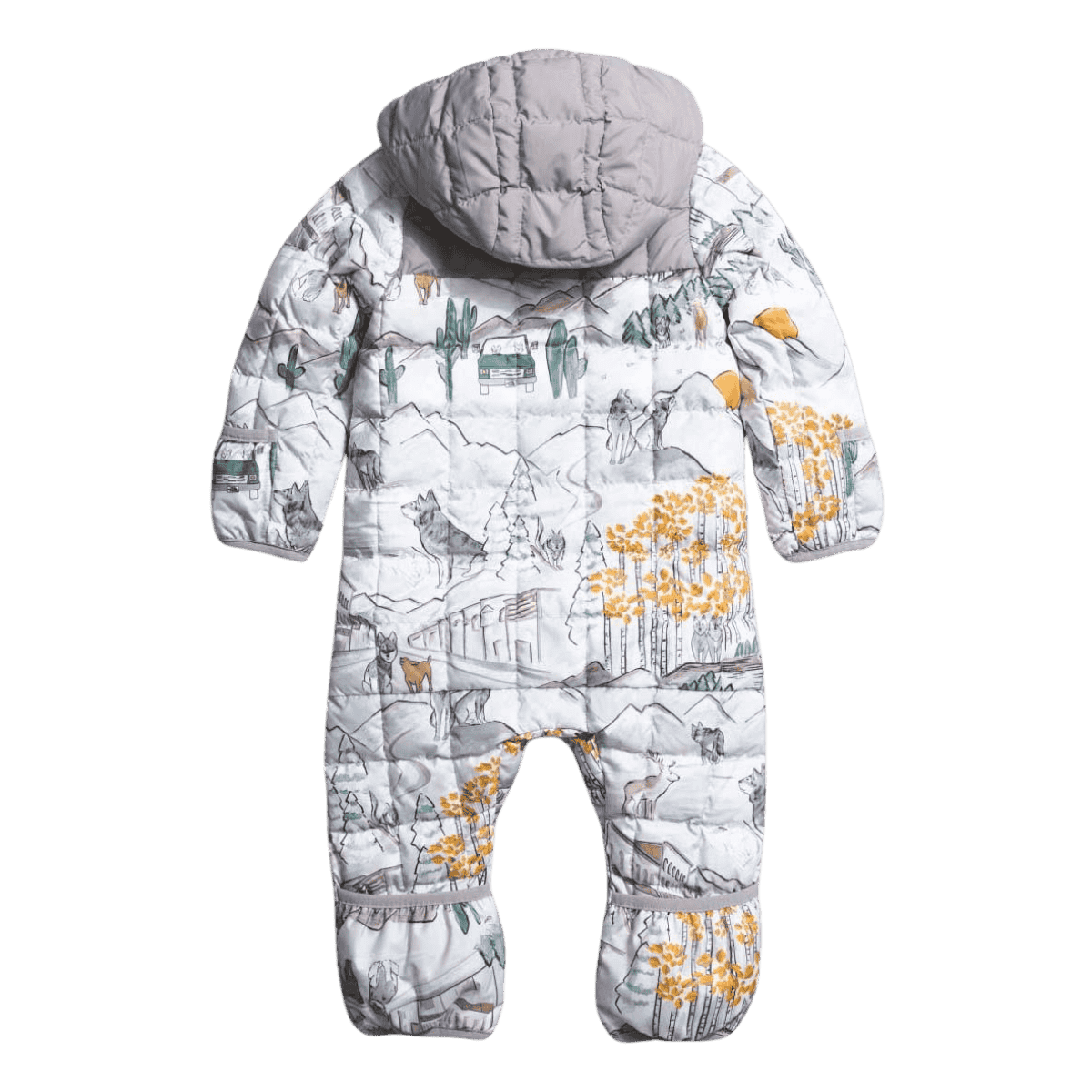 NORTHFACE BABY THERMOBALL WINTER ONE PIECE - TNF WHITE WOLF - BACK VIEW