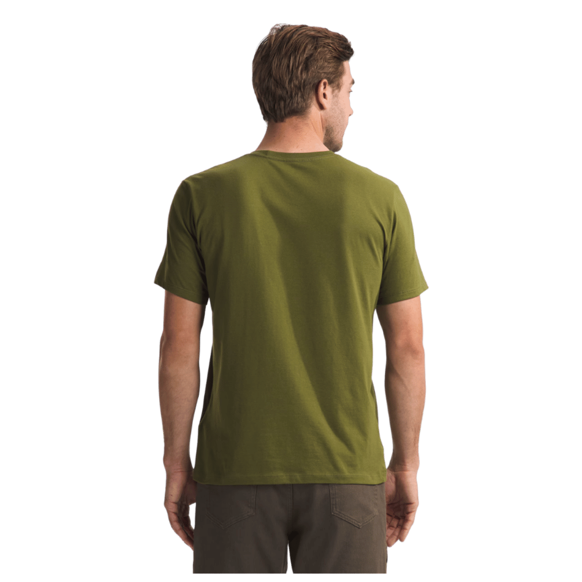 NORTHFACE SHORT SLEEVE BRAND PROUD COTTON TEE - FOREST OLIVE - BACK VIEW WW