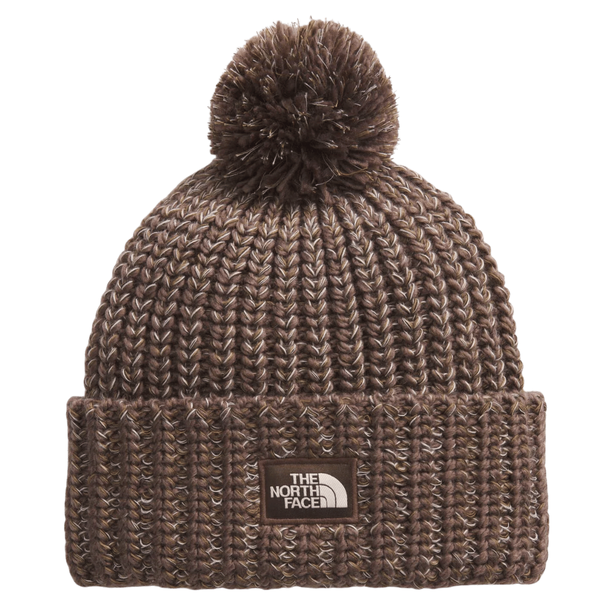 NORTHFACE COZY CHUNKY CABIN CUFFED BEANIE - SMOKEY BRN - FRONT VIEW