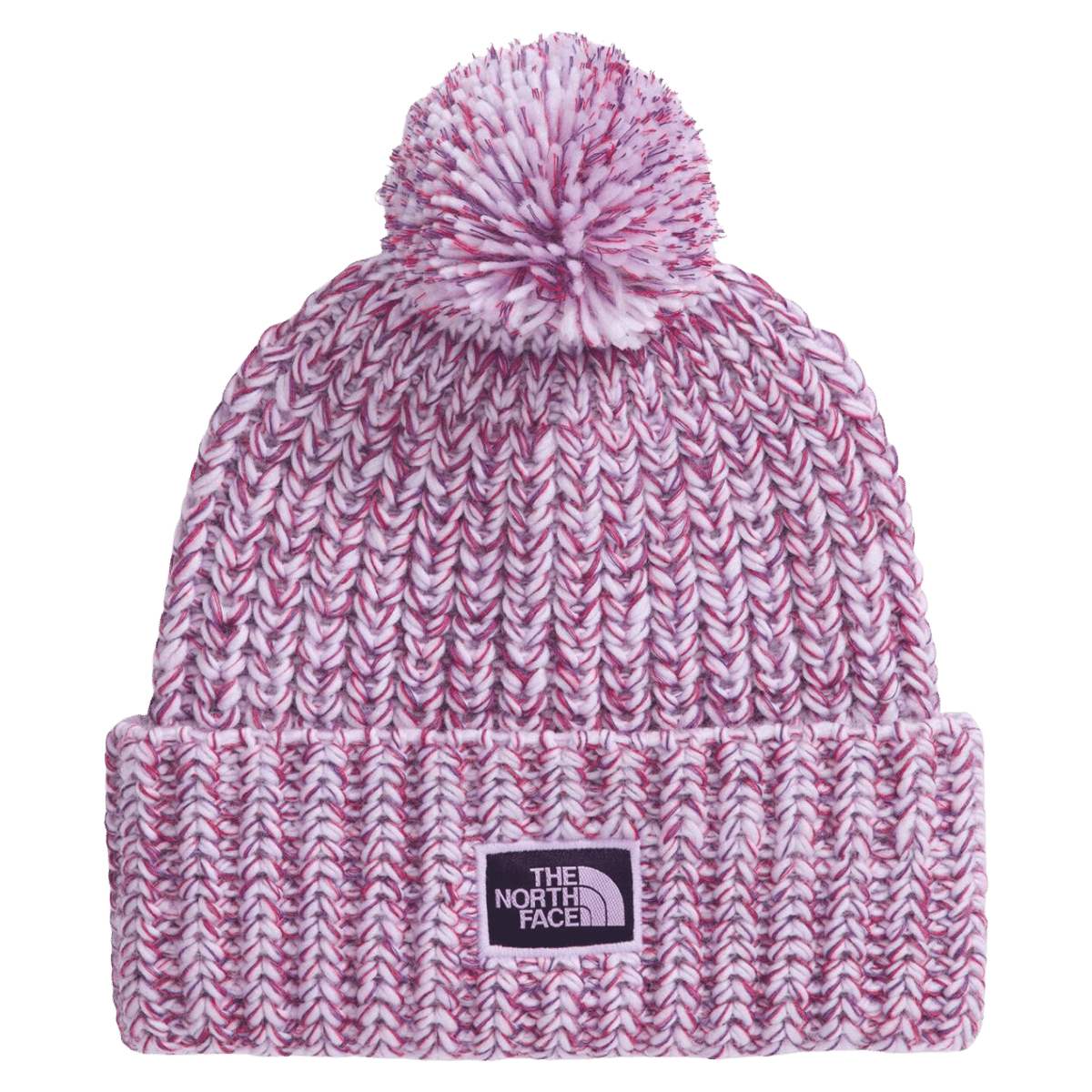 NORTHFACE COZY CHUNKY CABIN CUFFED BEANIE - LITE LILAC - FRONT VIEW