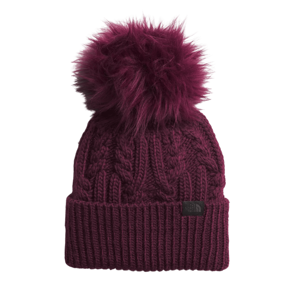 NORTHFACE WOMEN'S OH MEGA FUR POM LINED BEANIE - BOYSENBERRY