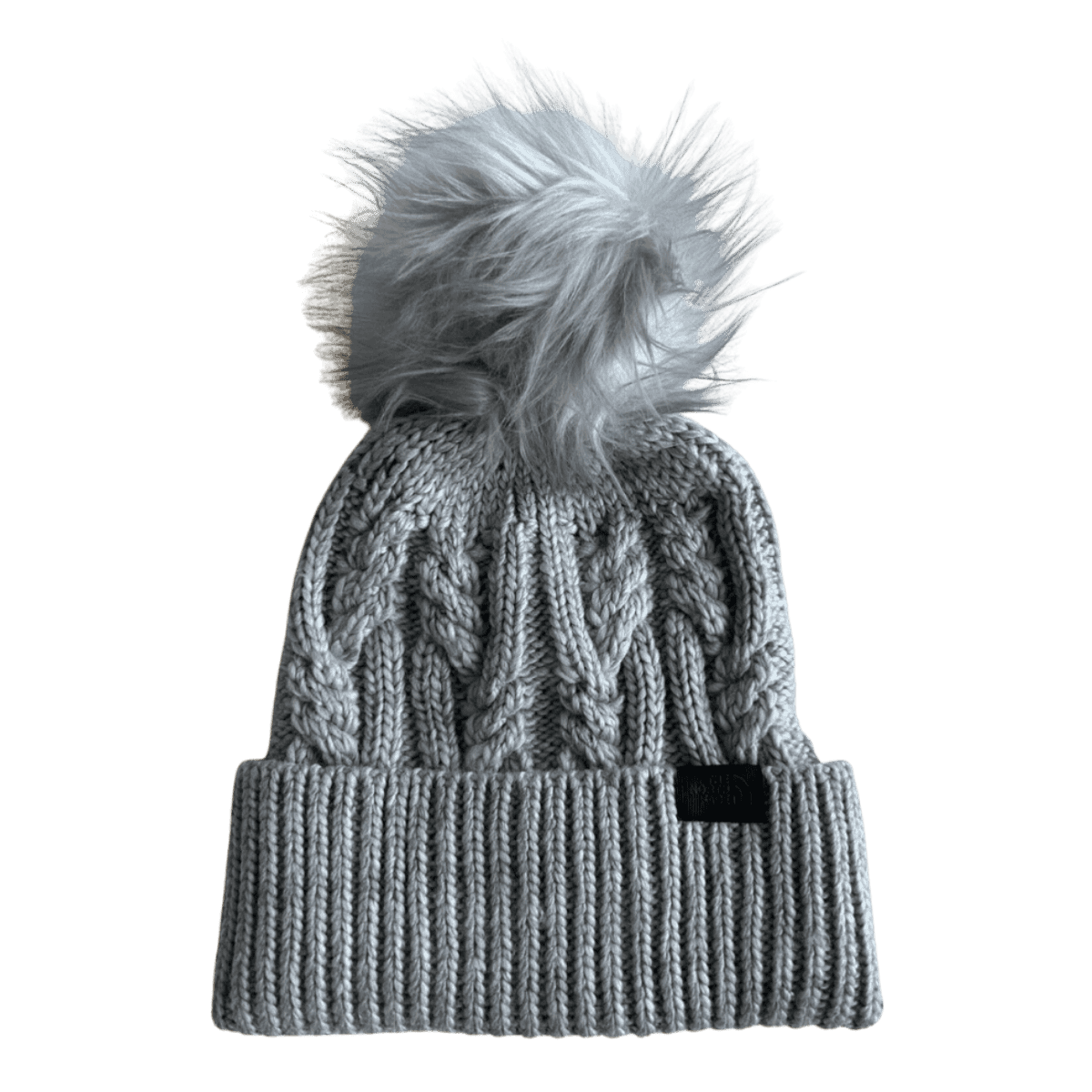 NORTHFACE WOMEN'S OH MEGA FUR POM LINED BEANIE - TNF LIGHT GREY