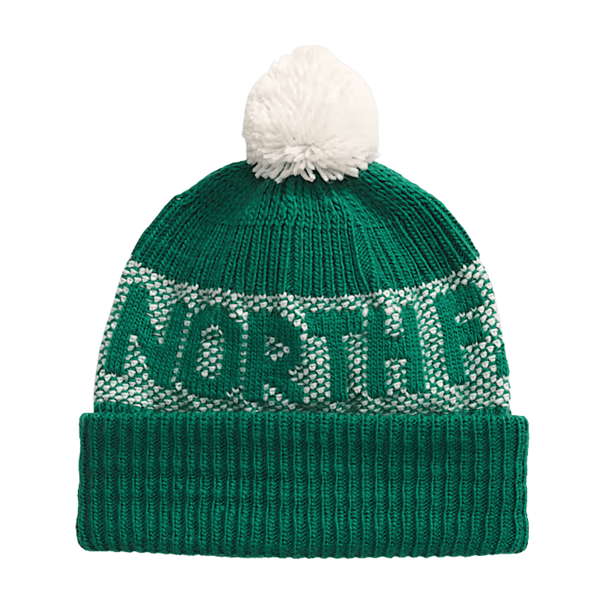 NORTHFACE RETRO CABIN BEANIE - EVERGREEN FRONT