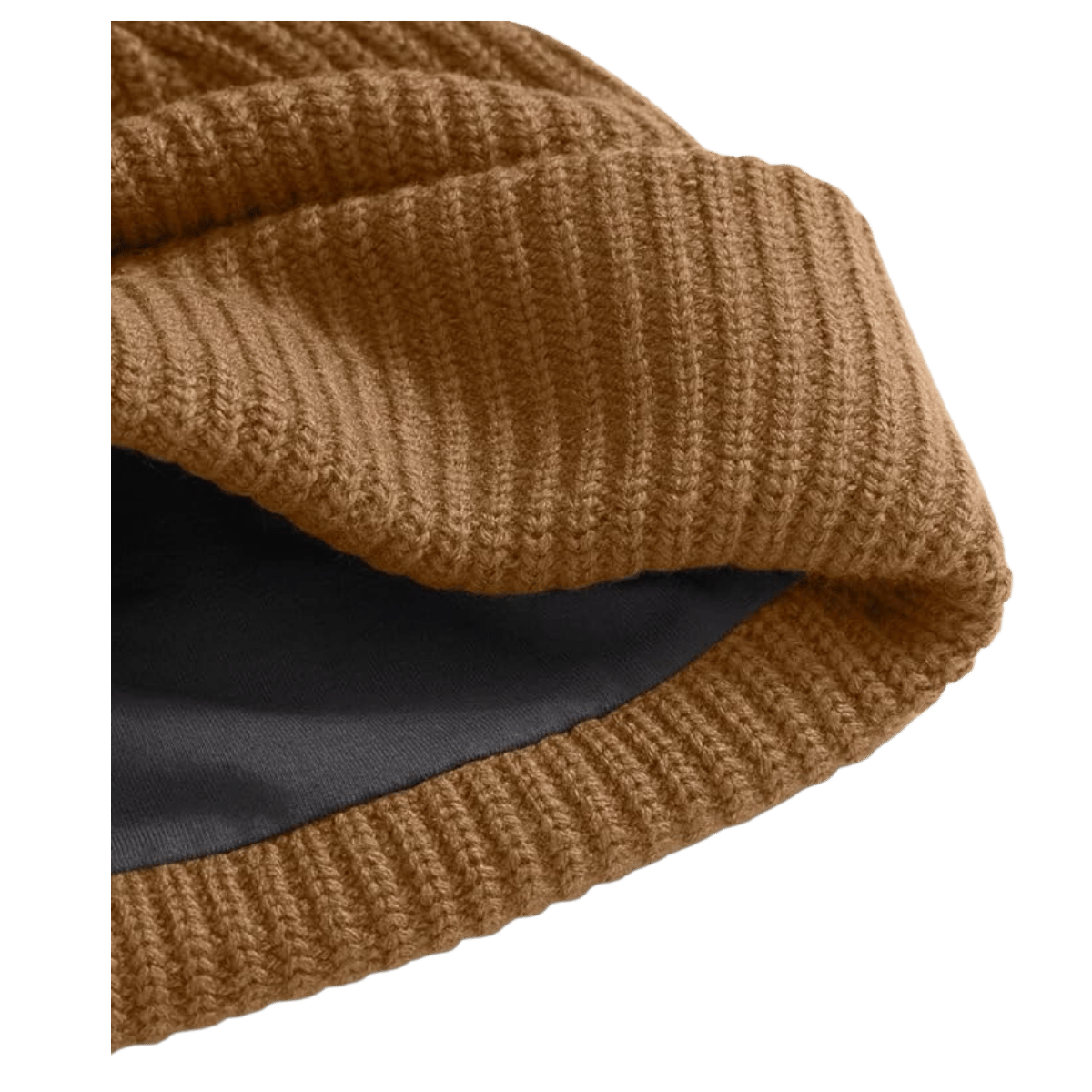 NORTHFACE UNISEX SALTY LINED BEANIE LINED HAT - UTILITY BROWN - INNER VIEW