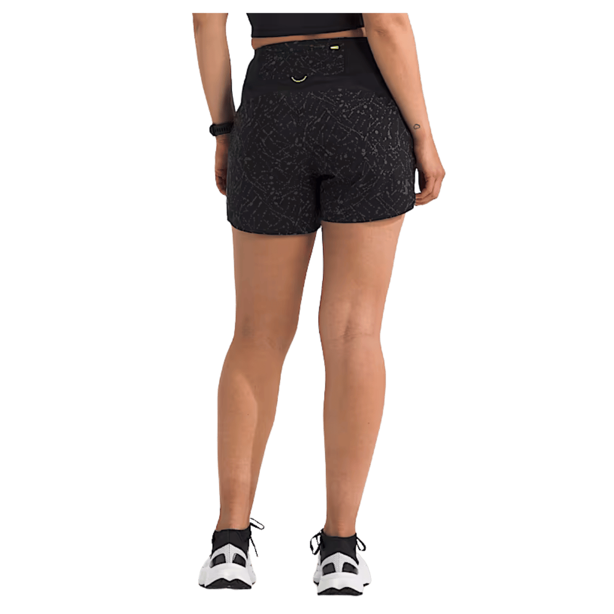 NORTHFACE WOMEN'S SUNRISER EXERCISE SHORT 4" W/ FLASHDRY TECHNOLOGY - TNF BLK - BACK VIEW WW