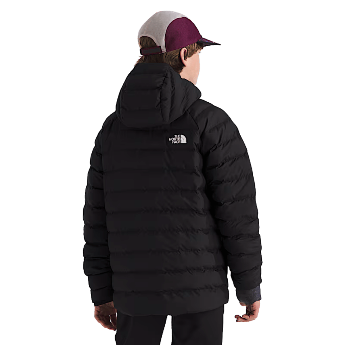 NORTHFACE BOY'S REVERSIBLE PERRITO HOODED JACKET - TNF BLACK/SMOKE PEARL WW BACK