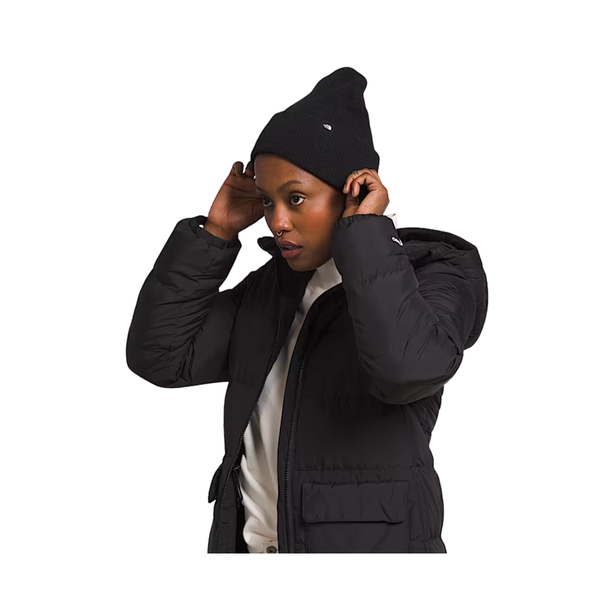 NORTHFACE_URBAN_CUFF_ADJUSTABLE_BEANIE_BLACK_SIDE
