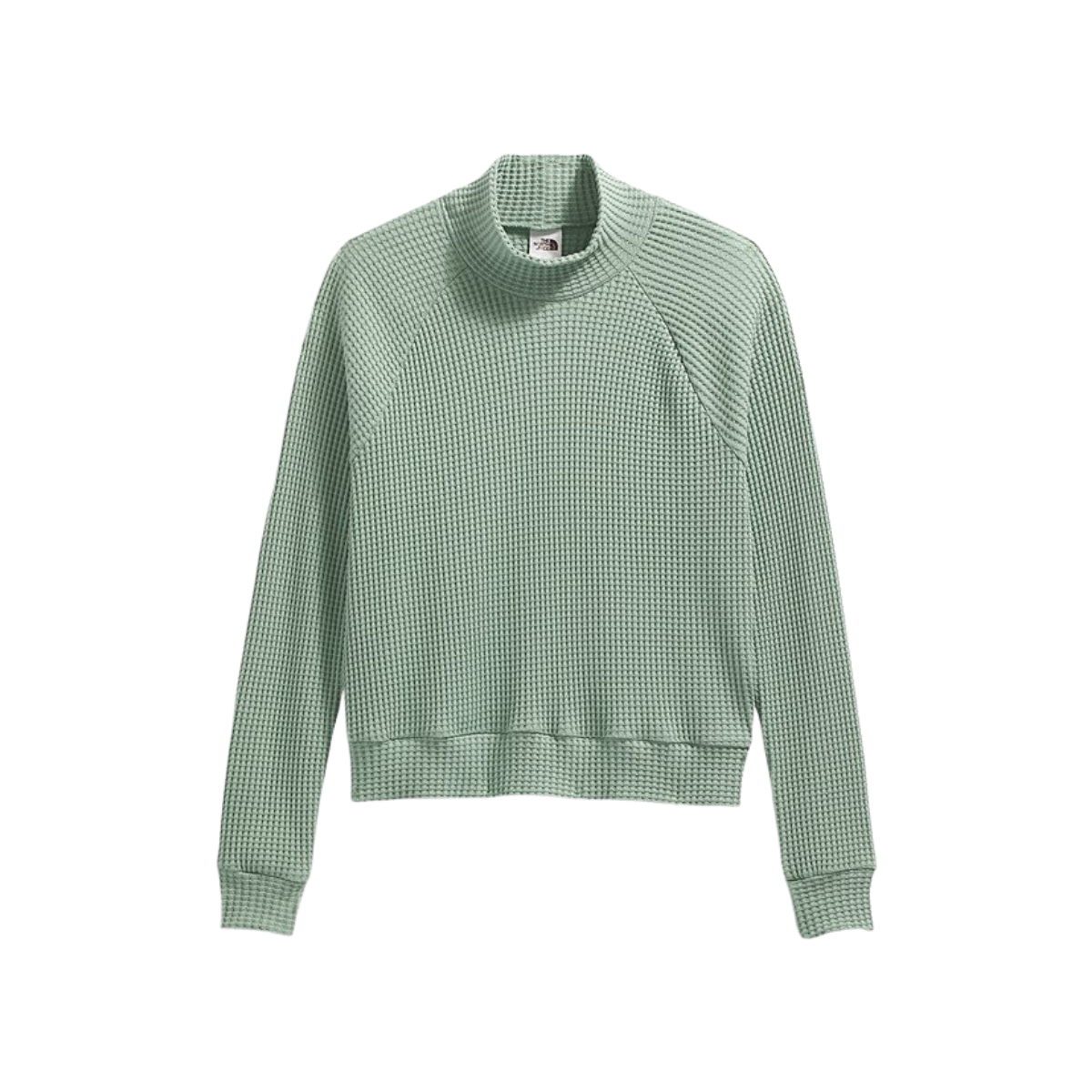 NORTHFACE_WOMEN_LONG_SLEEVE_COTTON_MOCK_NECK_CHABOT_SLATE_MOSS_FRONT