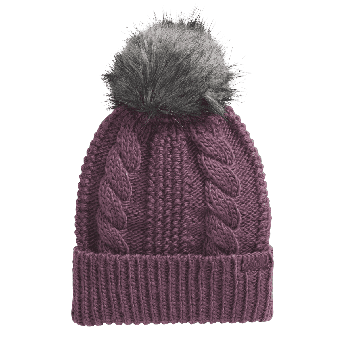 NORTHFACE WOMEN'S OH MEGA FUR POM BEANIE - MAUVE FRONT