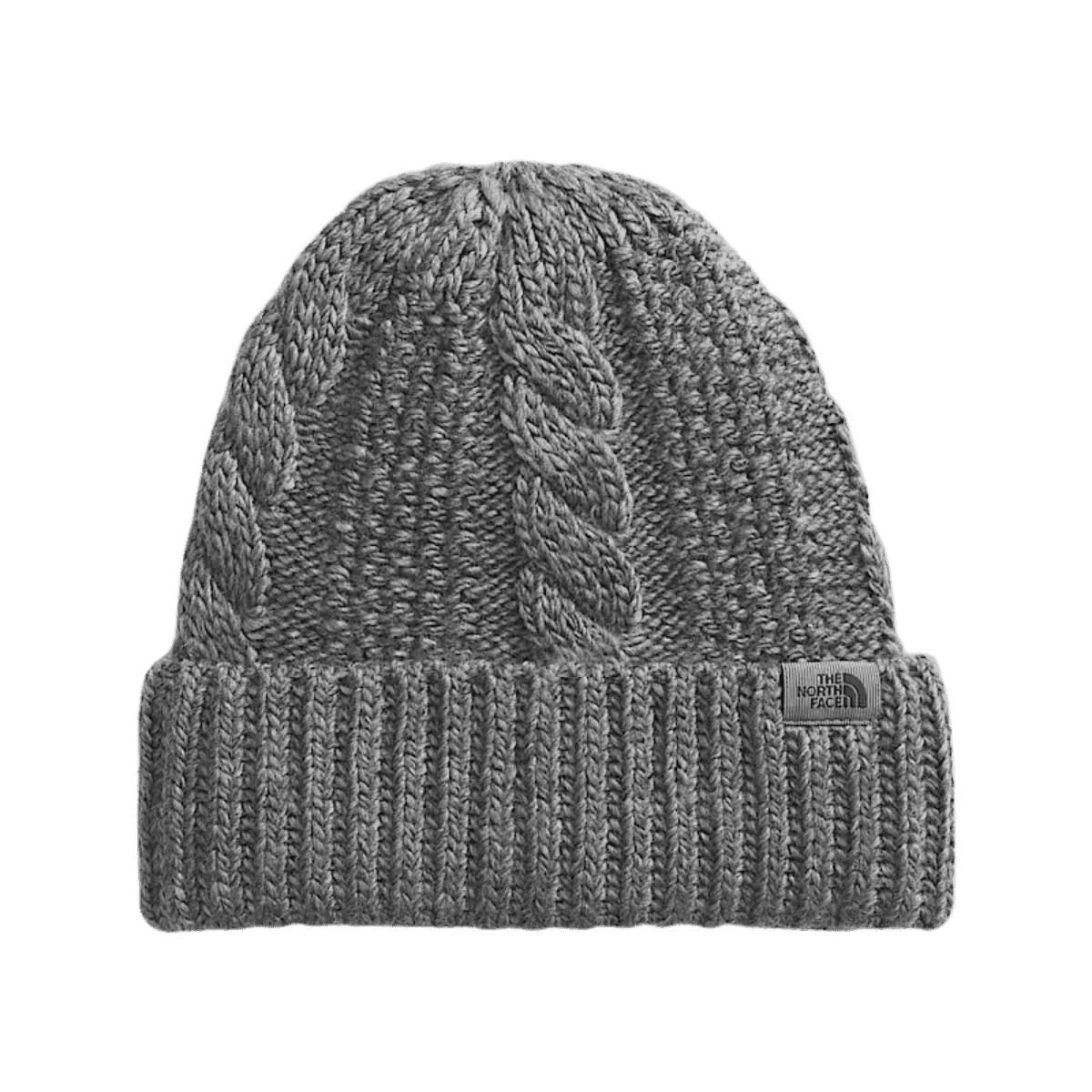 NORTHFACE WOMEN'S OH MEGA LINED BEANIE - TNF MEDIUM GREY HEATHER FRONT