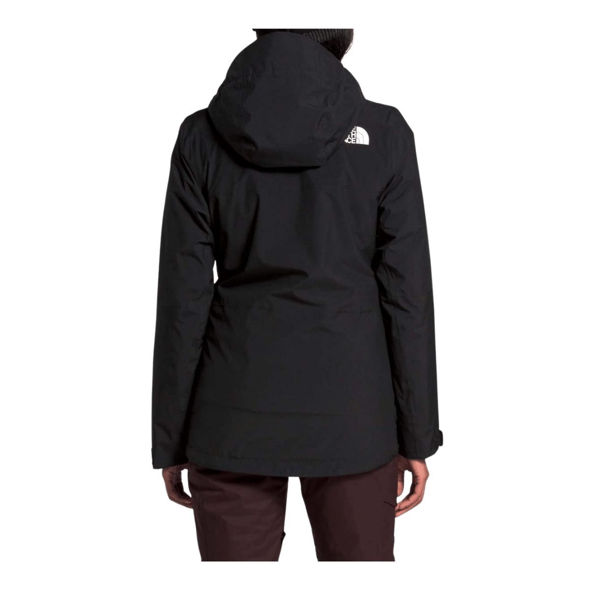 NORTHFACE WOMEN'S THERMOBALL ECO SNOW TRICLIMATE JACKET - TNF BLACK - BACK VIEW