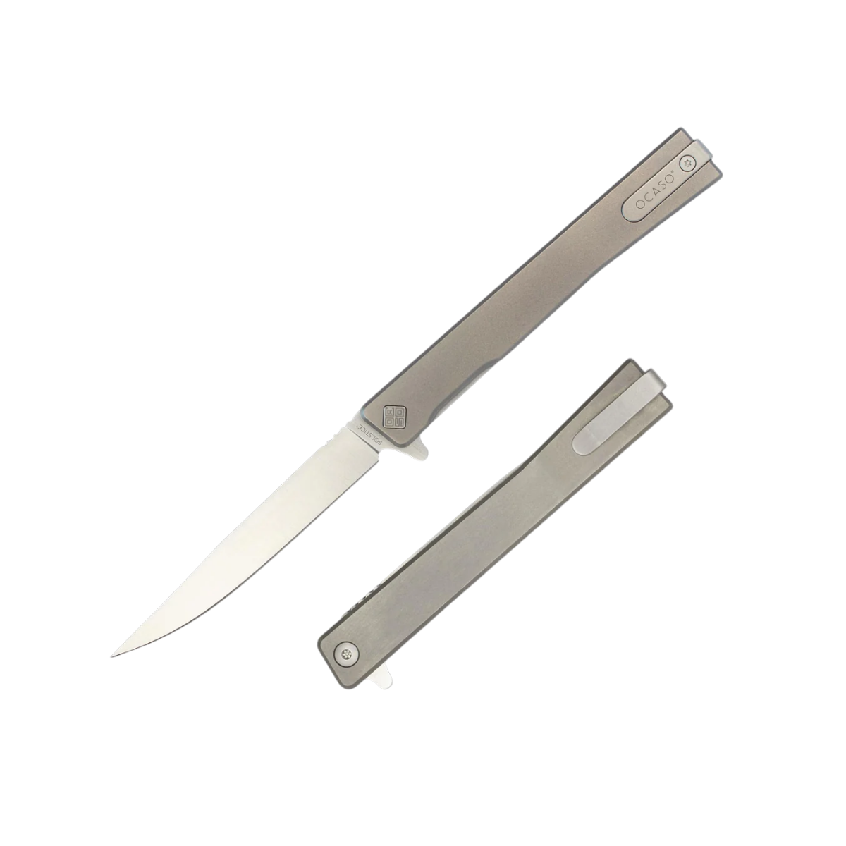 OCASO KNIVES SOLSTICE TITANIUM AND SATIN 7.8IN