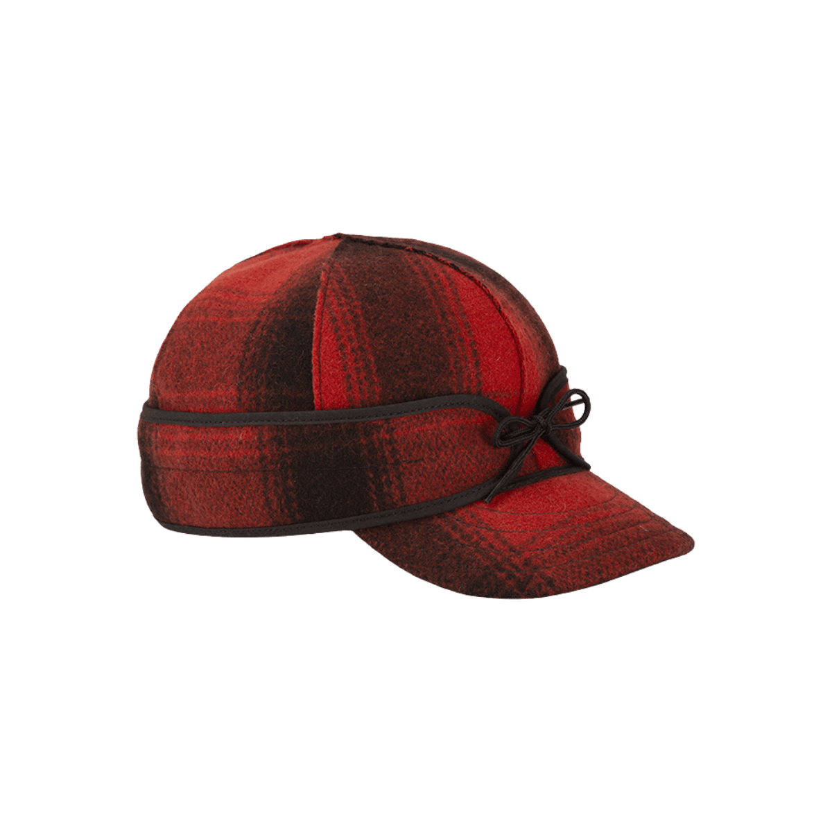 STORMY KROMER ORIGINAL CAP - RED/BLACK PLAID - SIDE VIEW