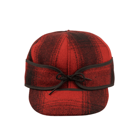 STORMY KROMER ORIGINAL CAP - RED/BLACK PLAID - FRONT VIEW