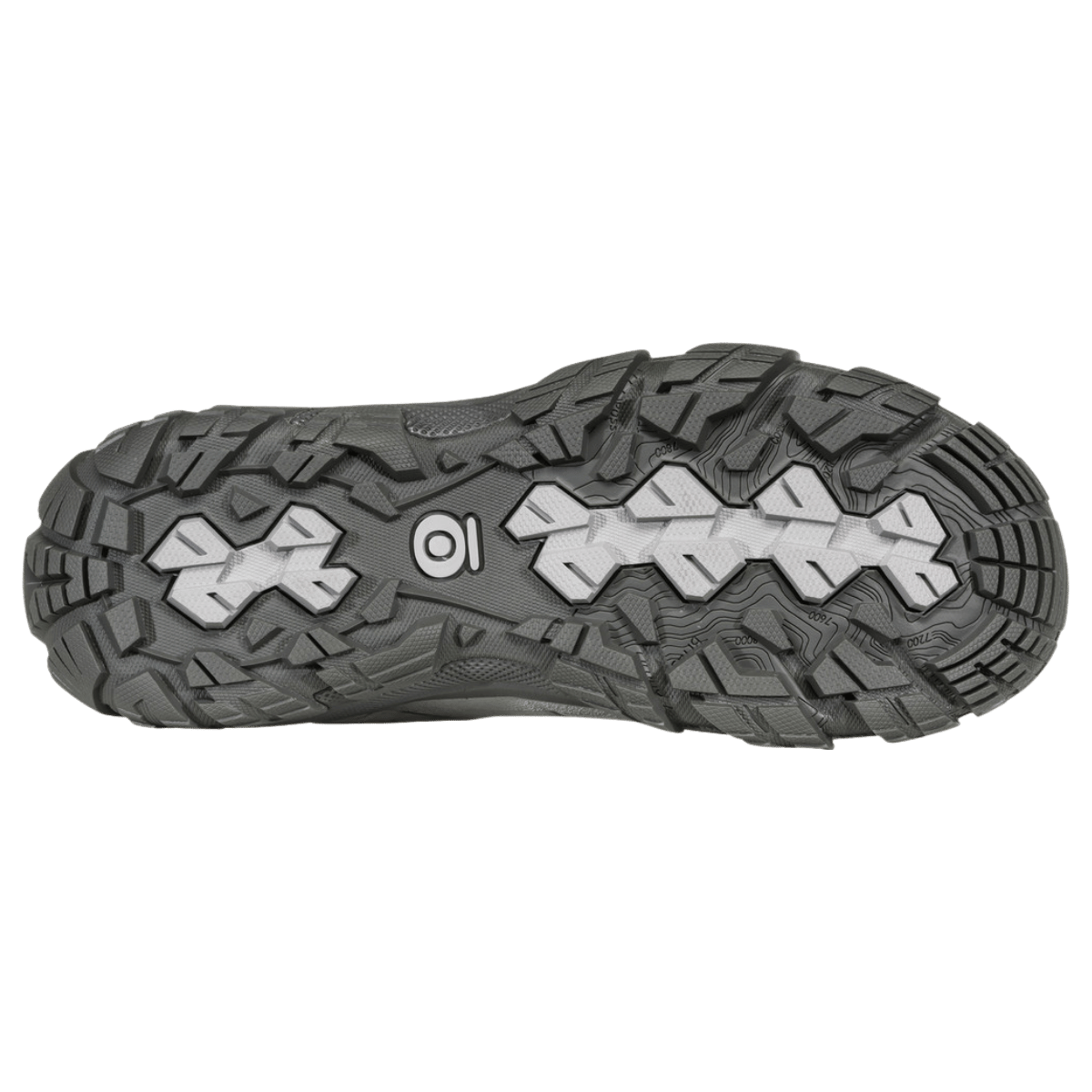 OBOZ WOMEN SAWTOOTH X LOW MED DRIZZLE BOTTOM VIEW