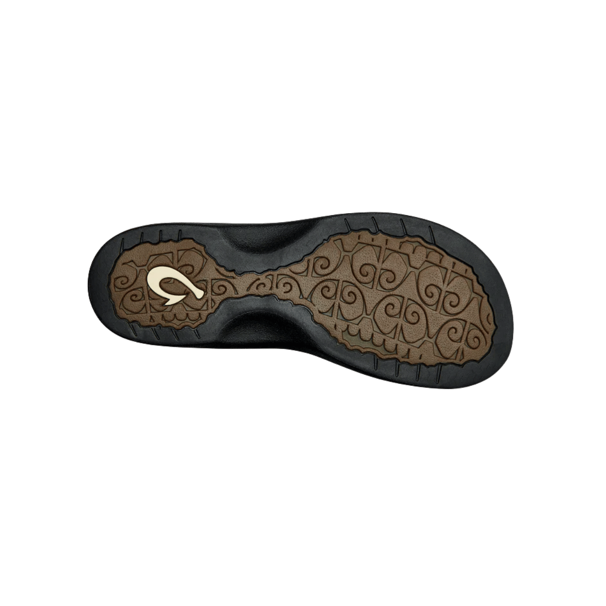 OLUKAI W 'OHANA FLIP - BLACK - BOTTOM VIEW