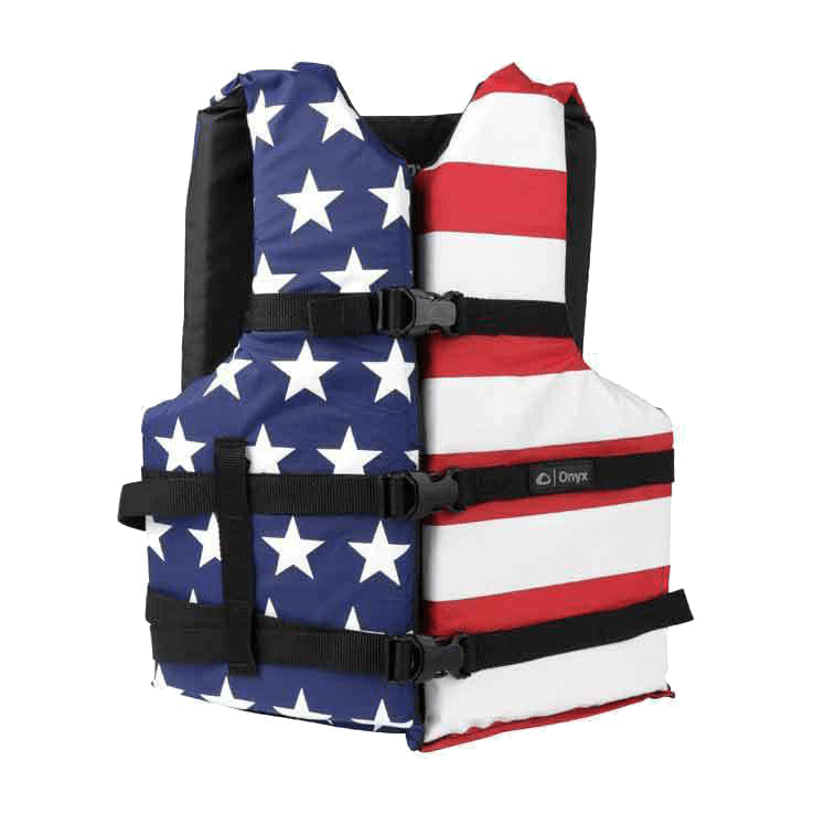 ONYX ADULT GENERAL PURPOSE LIFE JACKET - STARS & STRIPES