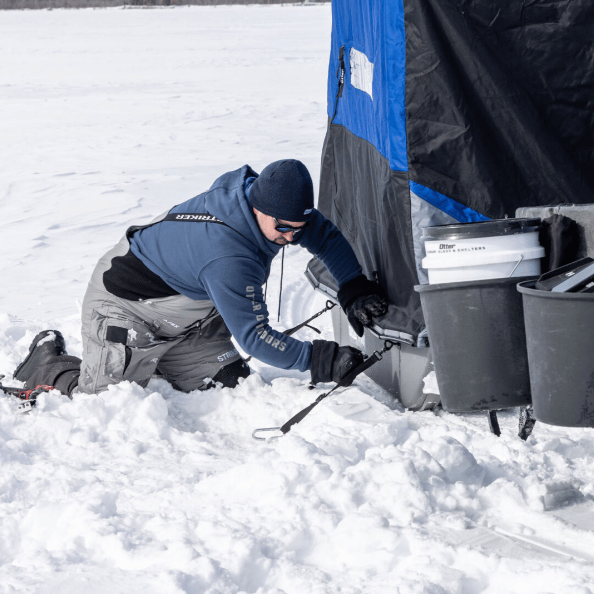 OTTER OUTDOORS SLED SHELTER ANCHOR KIT - LIFESTYLE IMAGE