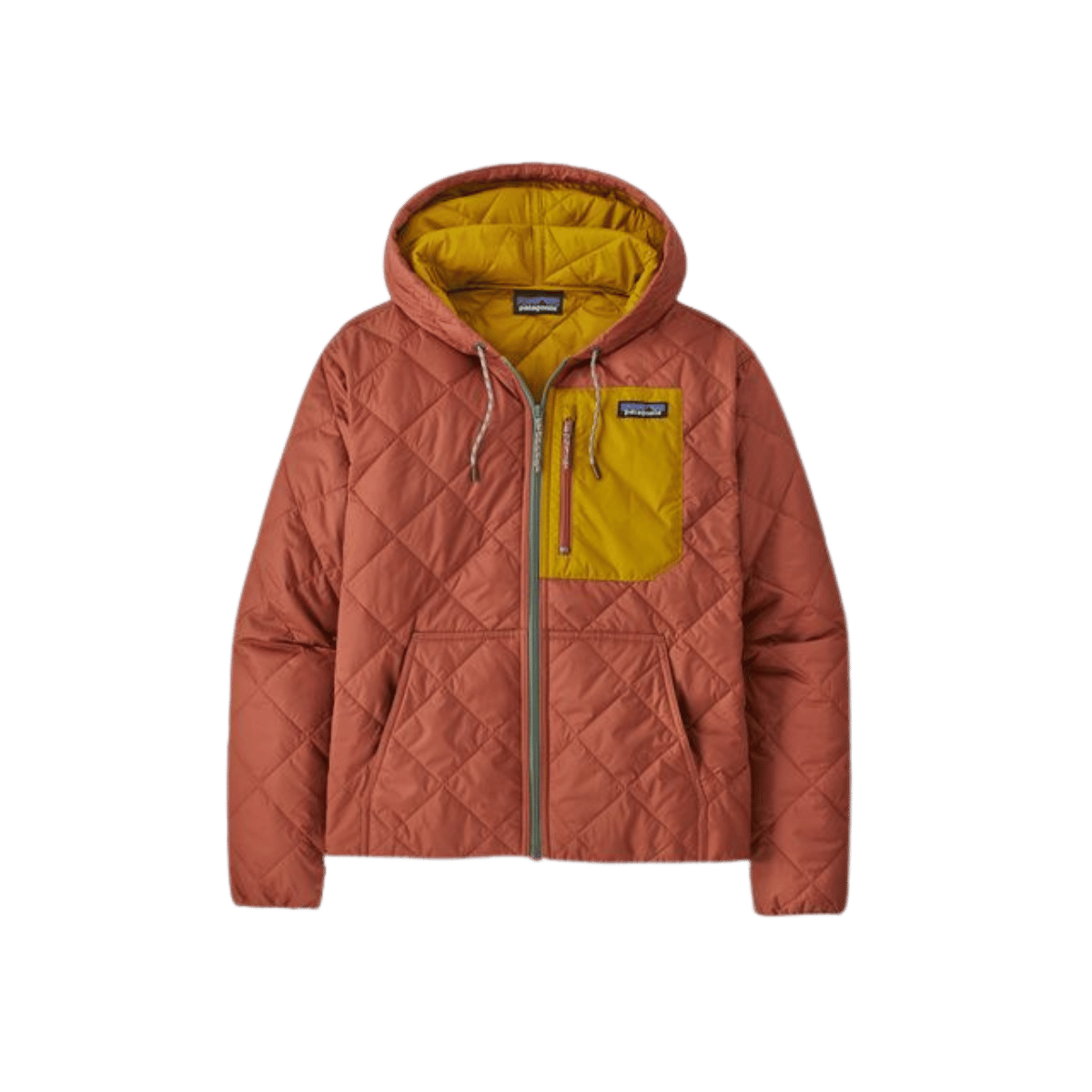 PATAGONIA W DIAMOND QUILTED BOMBER HOODY BURL RED