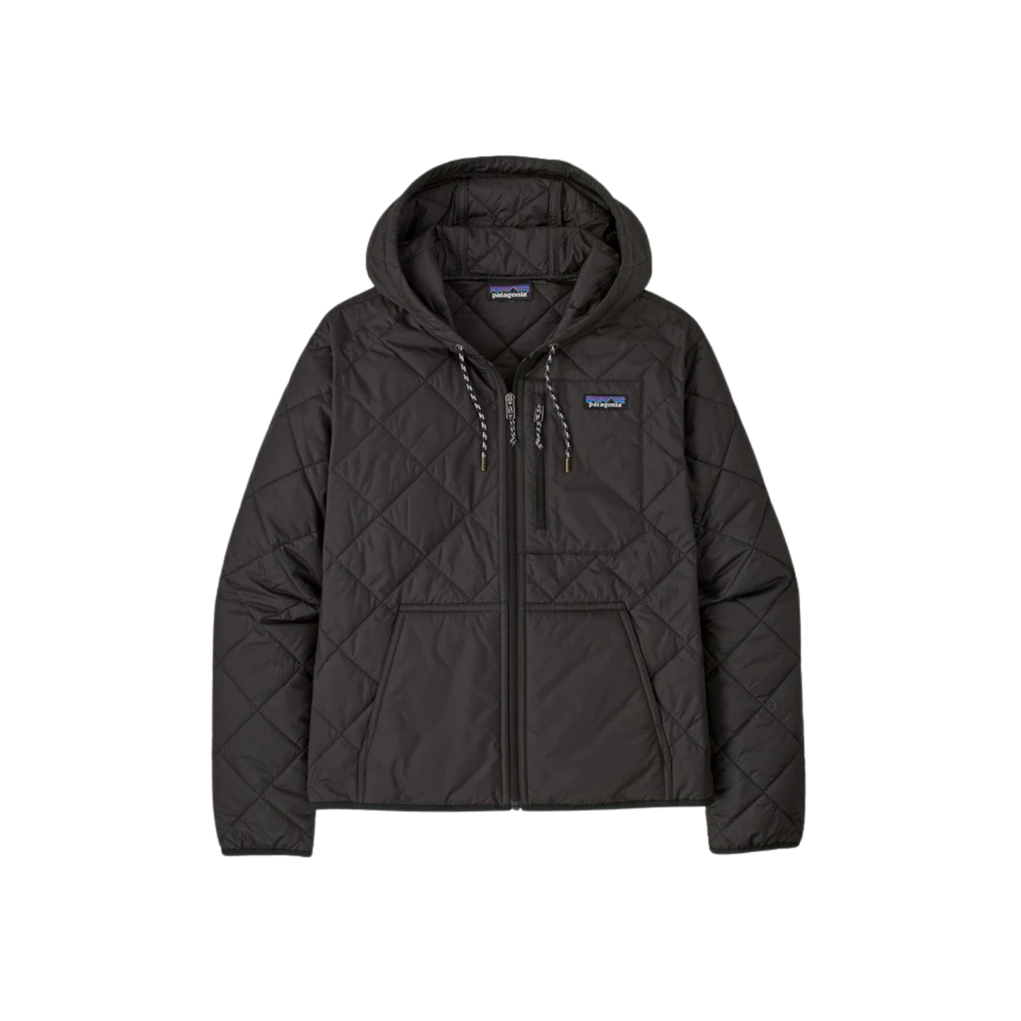 PATAGONIA W DIAMOND QUILTED BOMBER HOODY BLACK BLACK
