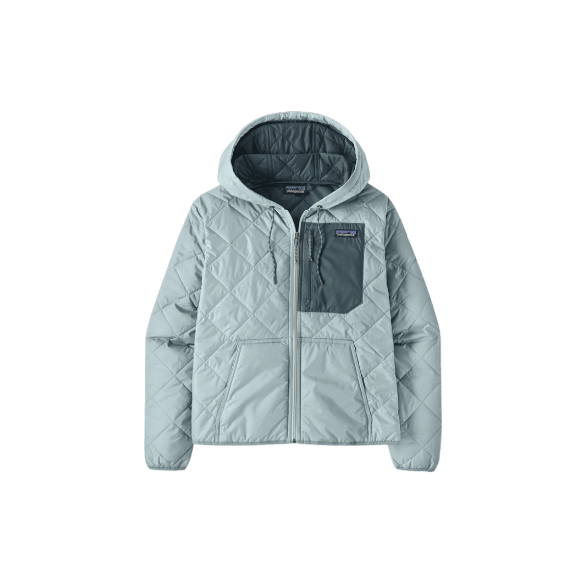 PATAGONIA W DIAMOND QUILTED BOMBER HOODY VIRTUALLY BLUE