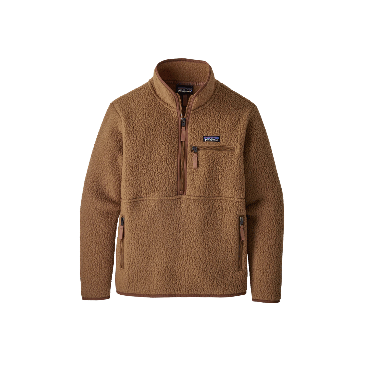 PATAGONIA WOMEN'S RETRO PILE MARSUPIAL, BEECH BROWN COLOR, FRONT ANGLE, SM, MD, LG, XL
