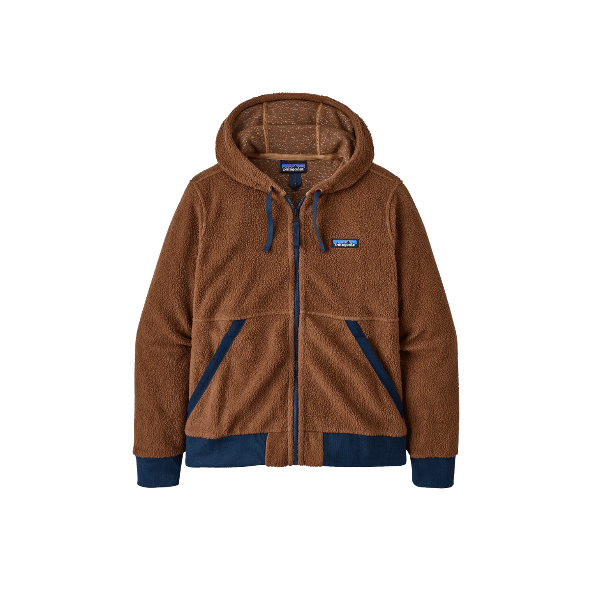 PATAGONIA WOMEN'S SHEARLING HOODY, BEER BOTTLE BROWN, FRONT ANGLE, SM, MD, LG, XL