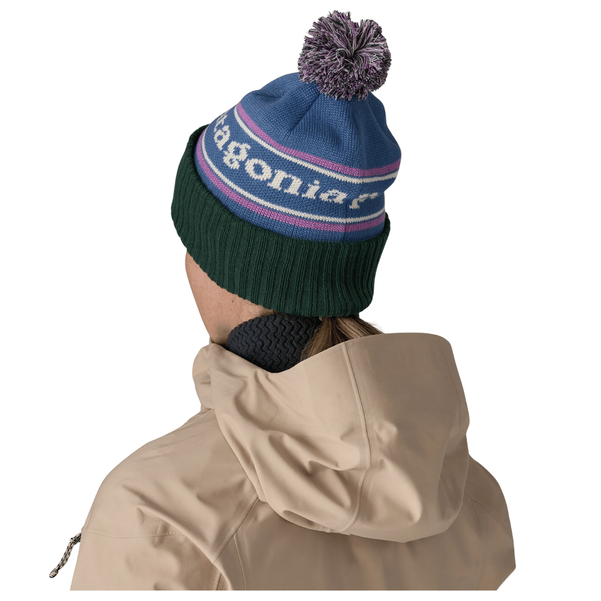 PATAGONIA POWDER TOWN CLASSIC BEANIE - BARNACLE BLUE - BACK VIEW WW