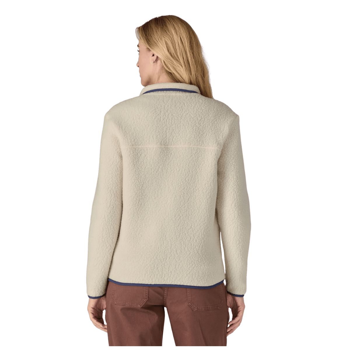 PATAGONIA WOMEN'S RETRO PILE SHEARLING FLEECE JACKET - NATURAL - BACK VIEW WW