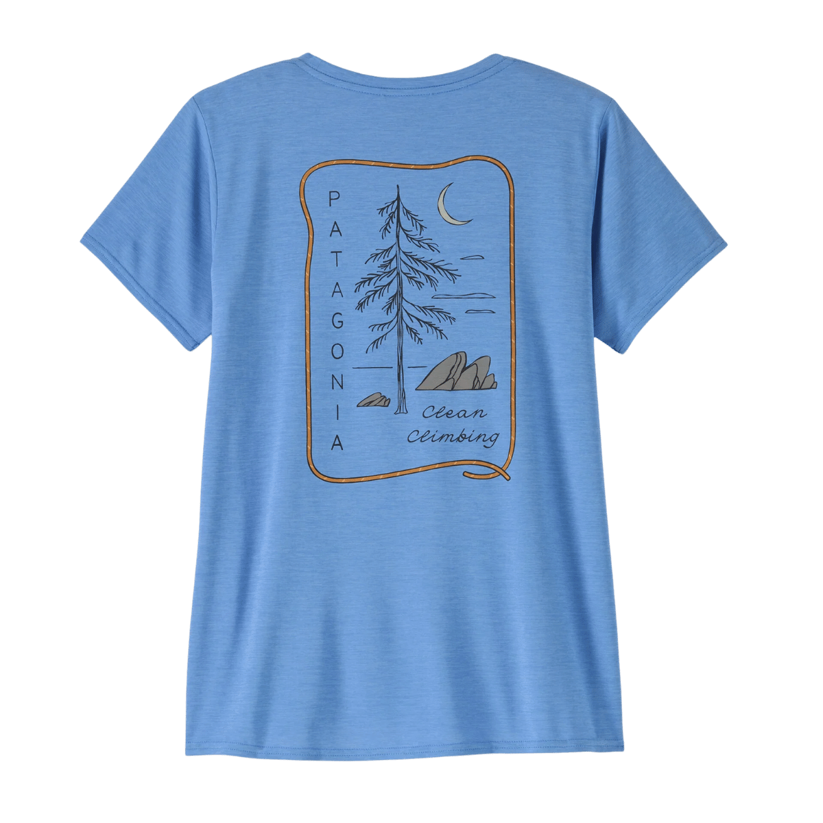 PATAGONIA WOMEN'S CAPILENE COOL DAILY SHIRT LANDS - CLEAN CLIMB ROOTS: ABUNDANT BLUE BACK