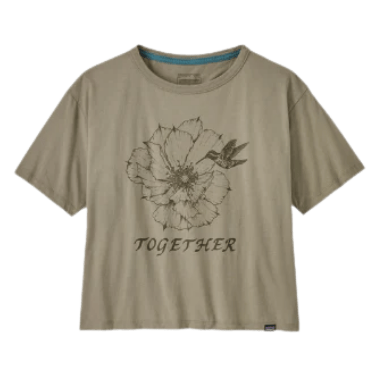 PATAGONIA WOMEN'S MUTUALISM ORGANIC T-SHIRT - RIVER ROCK GREEN FRONT