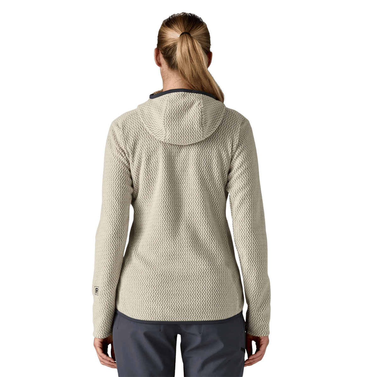 PATAGONIA WOMEN'S R1 AIR FULL-ZIP HOODY - WOOL WHITE WW BACK