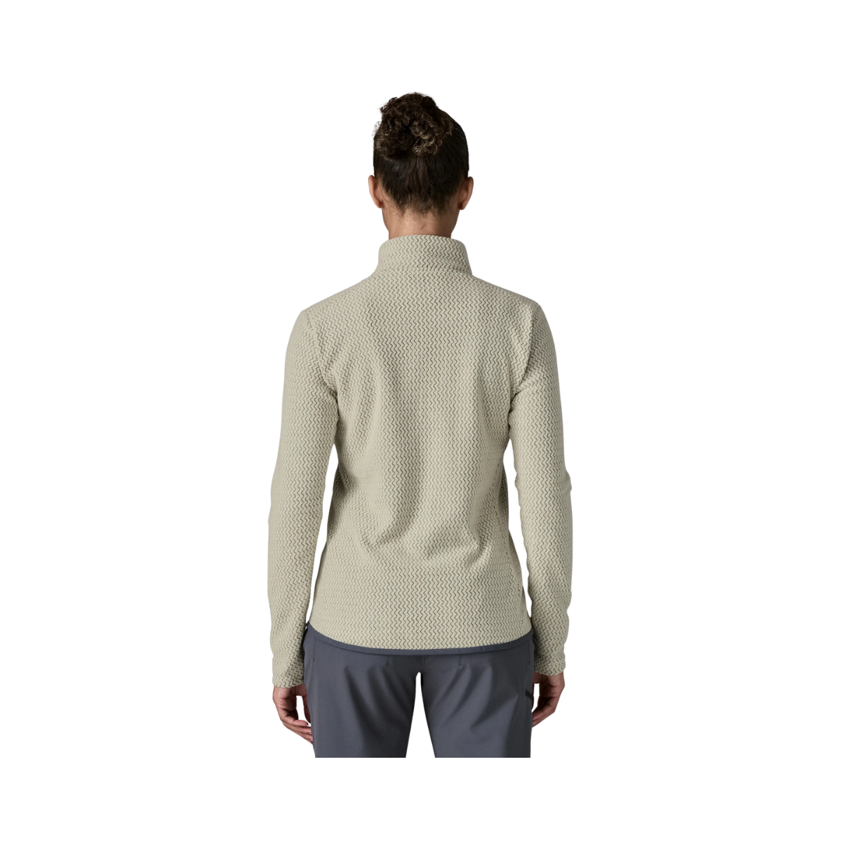 PATAGONIA WOMEN'S LIGHTWEIGHT R1 AIR FLEECE JACKET - WOOL WHITE back view