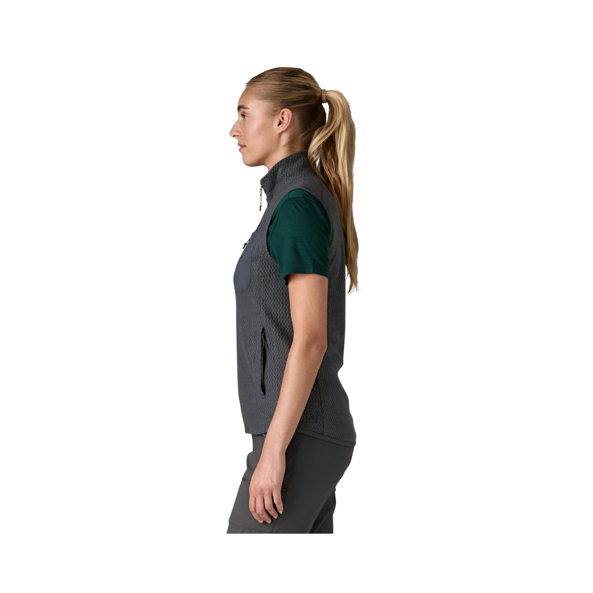 PATAGONIA WOMEN'S R1 AIR VEST - SLIM FIT - SMOLDER BLUE side view