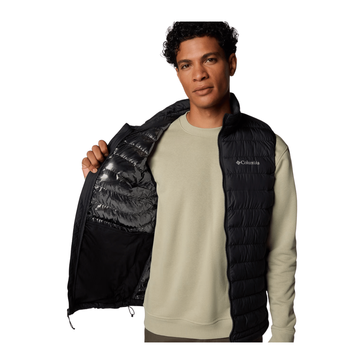 COLUMBIA MEN'S POWDER LITE II VEST - BLACK