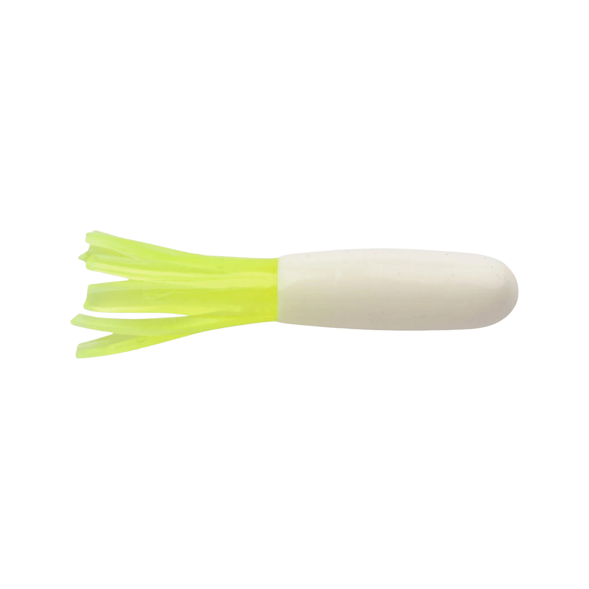 BERKLEY POWERBAIT ATOMIC TUBES – 1.25 IN SOFT BAIT - WHITE CHARTREUSE