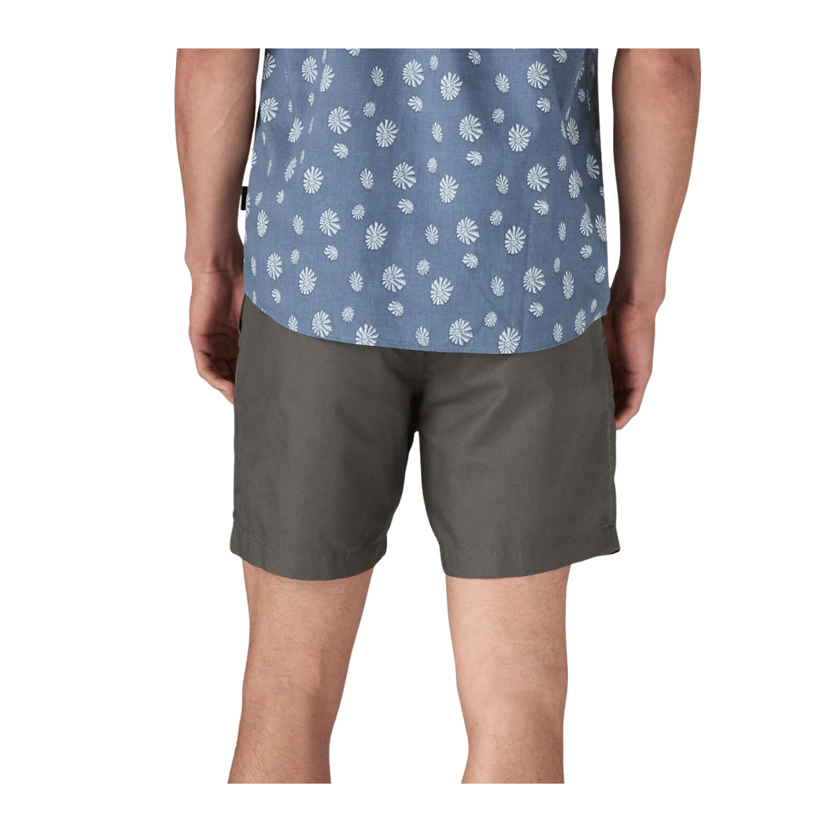 PATAGONIA MEN'S LIGHT WEIGHT ALL-WEAR HEMP SHORTS 8'' - FORGE GREY - BACK VIEW