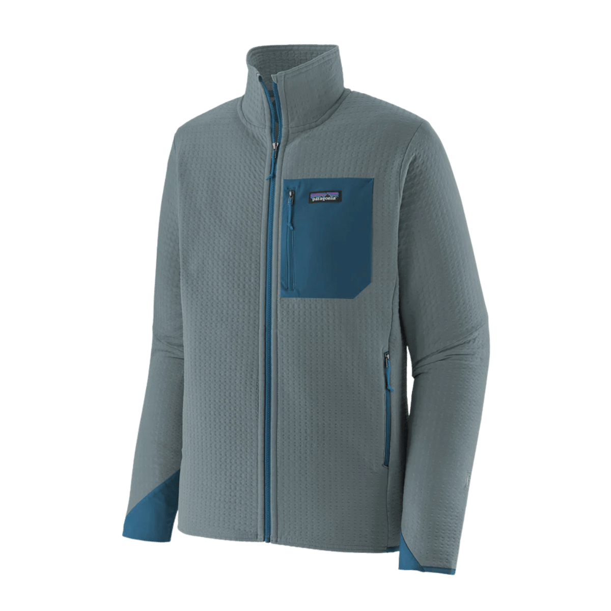 PATAGONIA MEN'S R2 TECHFACE JACKET PLUME GRAY-FRONT VIEW