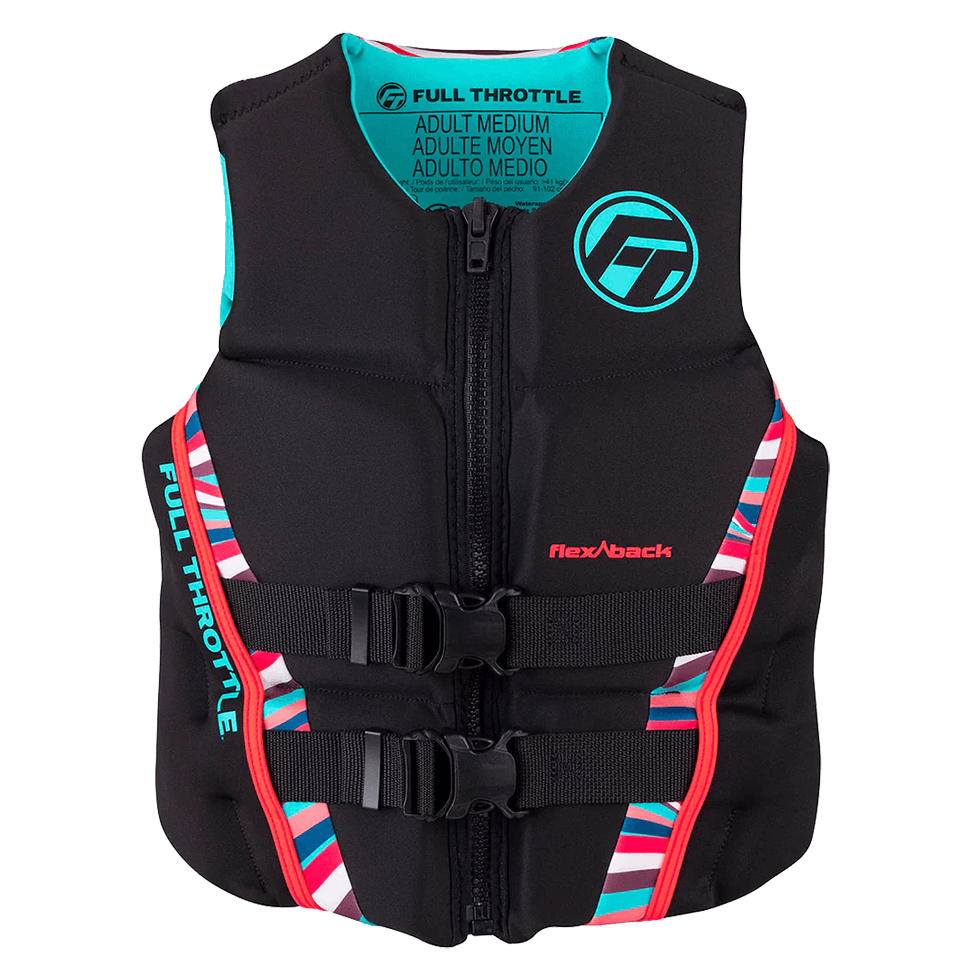 FULL THROTTLE WOMEN'S RAPID-DRY FLEX-BACK LIFE JACKET - PINK FRONT