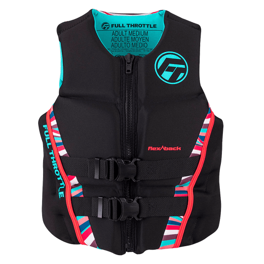 FULL THROTTLE WOMEN'S RAPID-DRY FLEX-BACK LIFE JACKET - PINK FRONT
