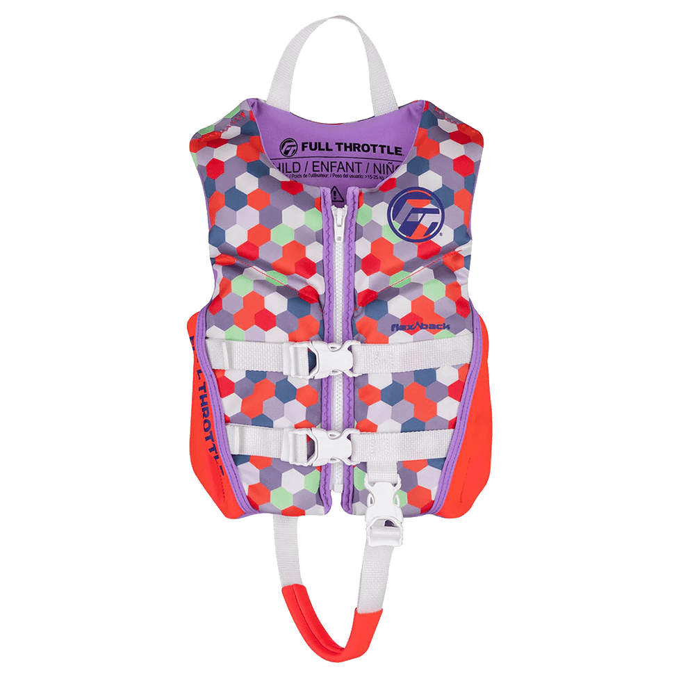 FULL THROTTLE CHILD RAPID-DRY FLEX-BACK LIFE JACKET PINK