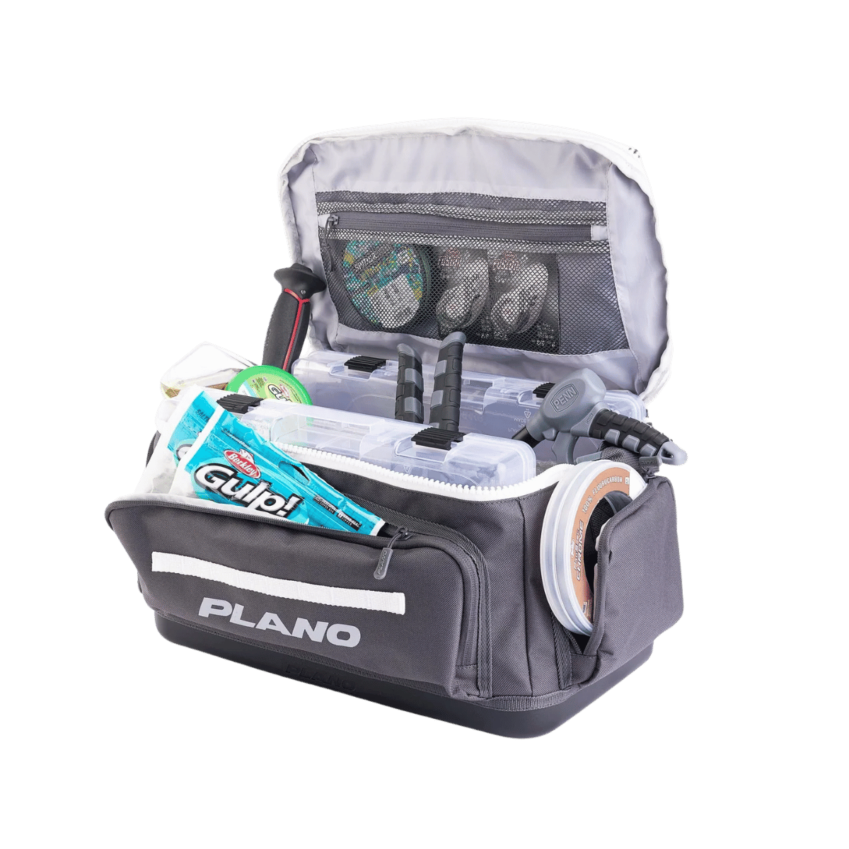 PLANO WEEKEND™ SOFTSISDER TACKLE BAG 3700 - SLATE - OPEN
