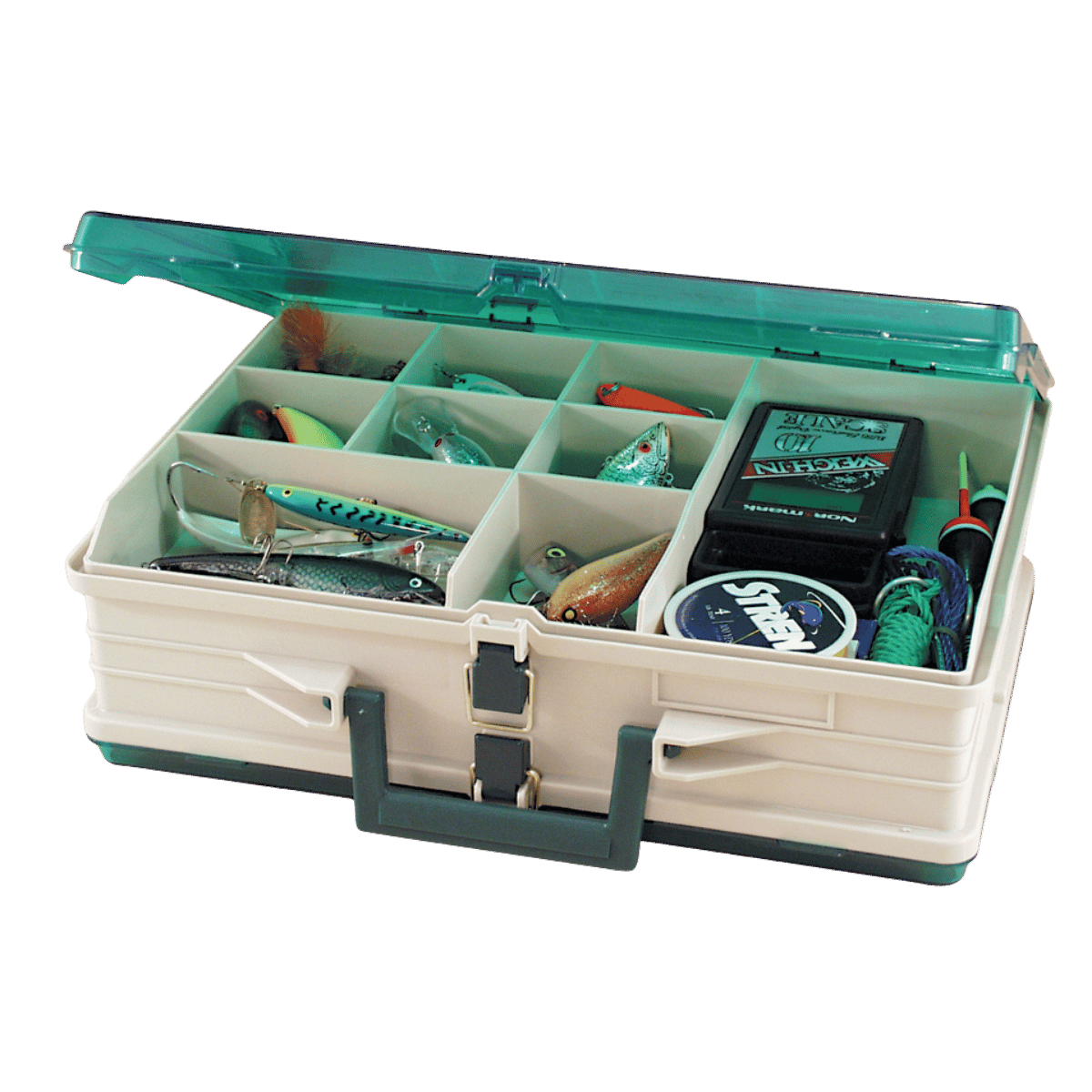 PLANO XL DOUBLE-SIDED SATCHEL TACKLE BOX - BEIGE/GREEN