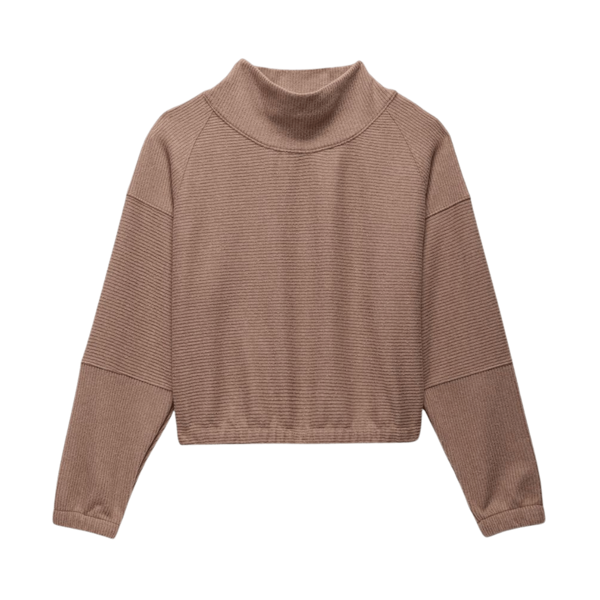 PRANA WOMEN'S OLIVIA LONG SLEEVE SWEATER - MUSHROOM - PRODUCT DETAIL VIEW