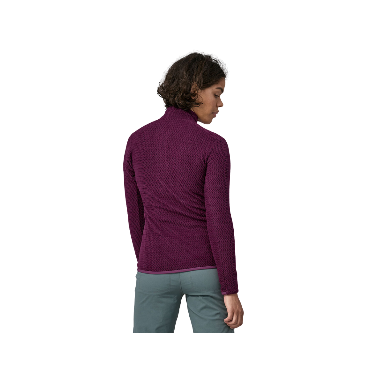 PATAGONIA WOMEN'S R1 AIR FLEECE ZIP NECK night plum back view