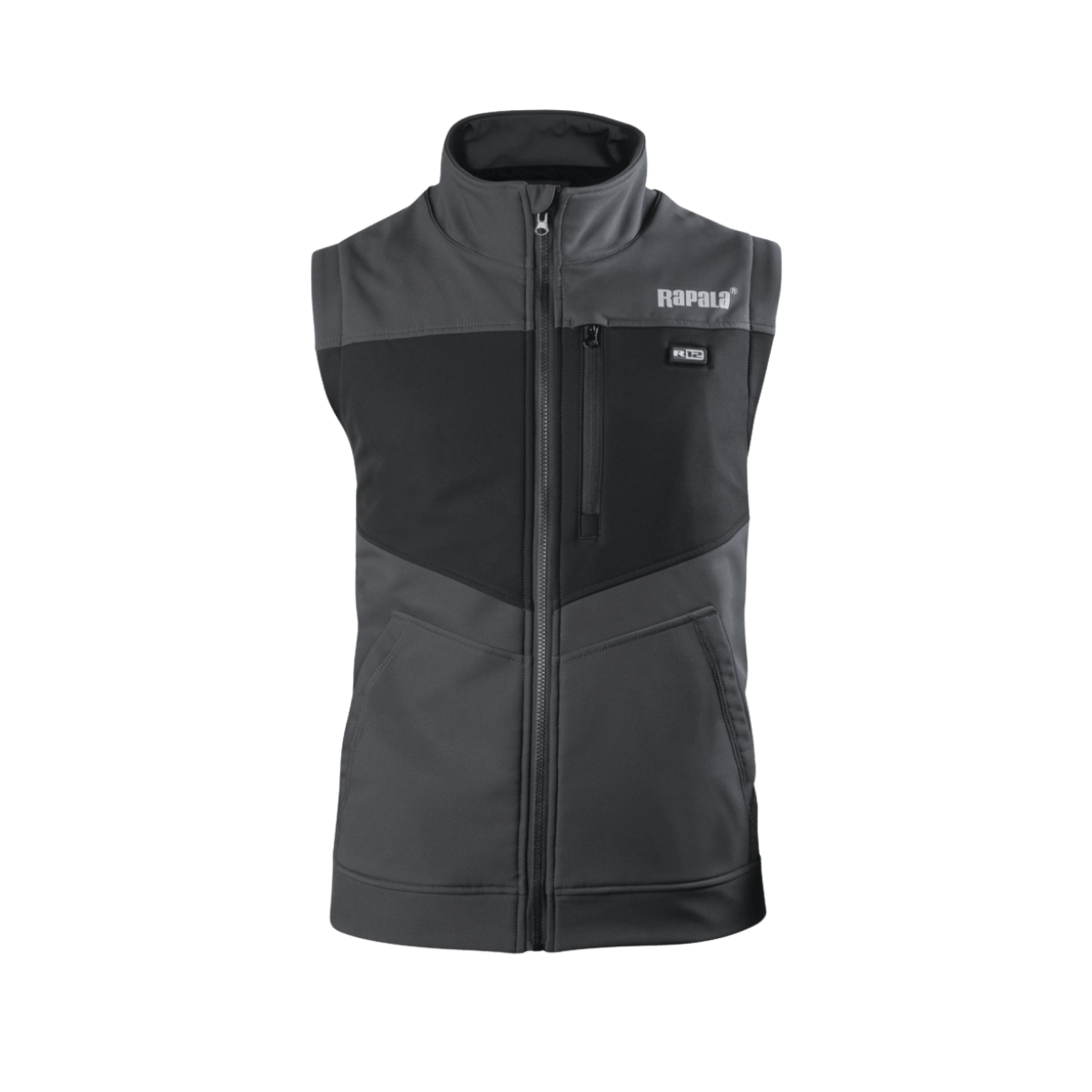 RAPALA R12 HEATED VEST - GRAY/BLACK - FRONT VIEW