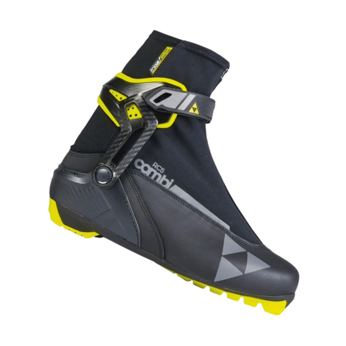 FISCHER SKI RC5 COMBI BOOTS 22/23 - BLACK/YELLOW - SIDE VIEW