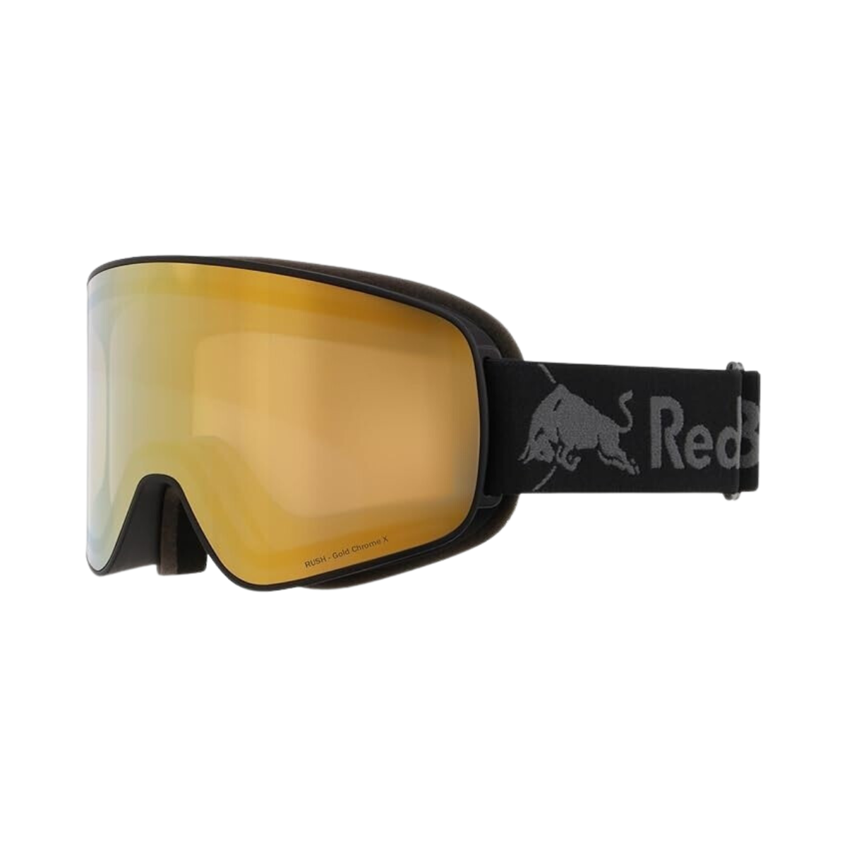 RED BULL SPECT RUSH GOGGLES – SNOWBOARD/SKI PERFORMANCE EYEWEAR - BLACK FRAME - ORANGE WITH GOLD MIRROR